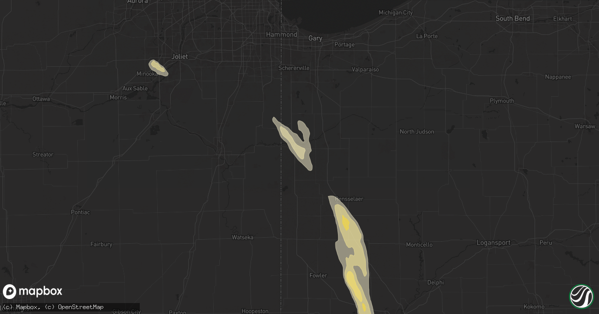 Hail map in Lake Village, IN on September 13, 2025
