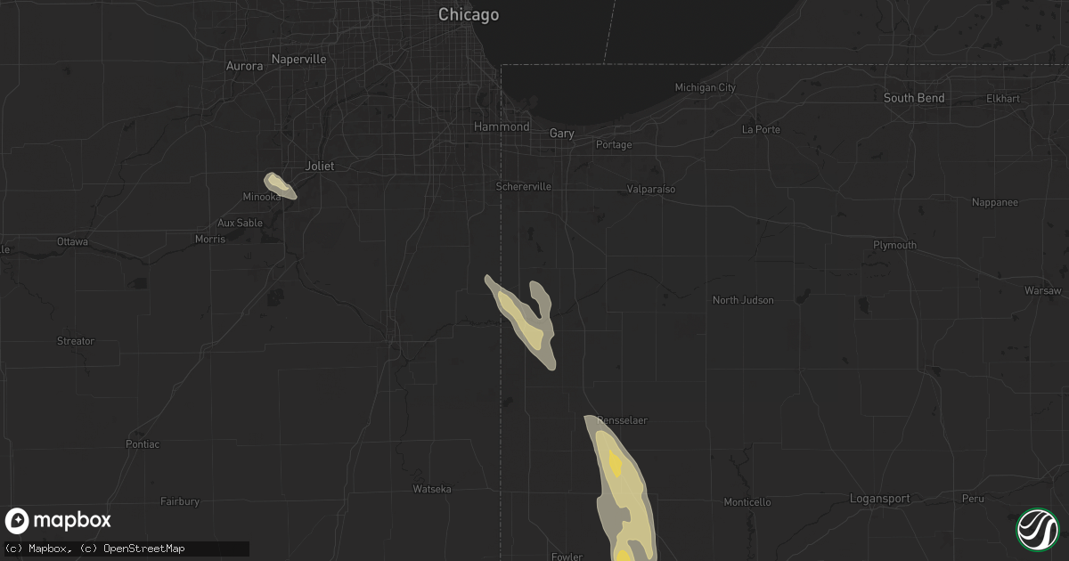 Hail map in Lowell, IN on September 13, 2025
