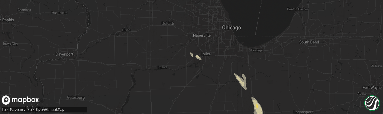 Hail map in Minooka, IL on September 13, 2025