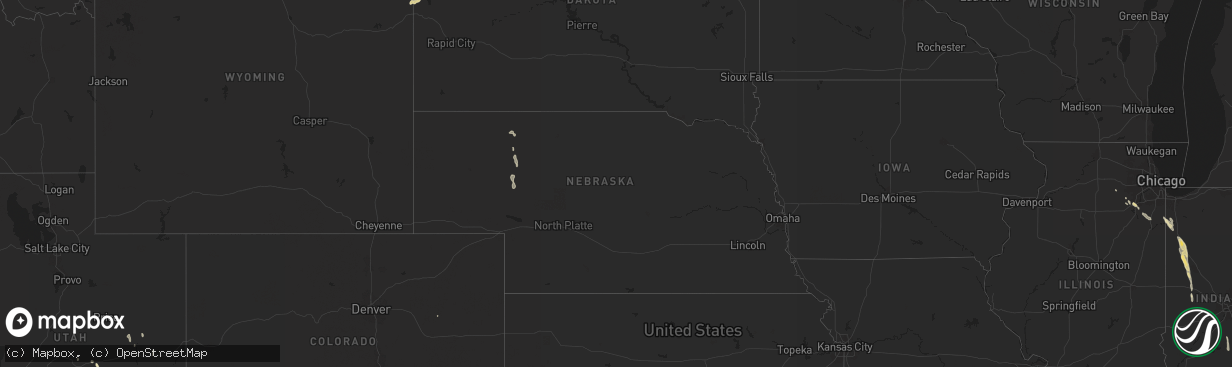 Hail map in Nebraska on September 13, 2025