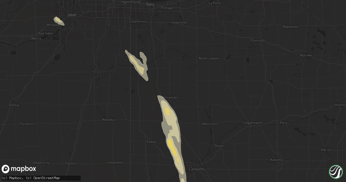 Hail map in Rensselaer, IN on September 13, 2025