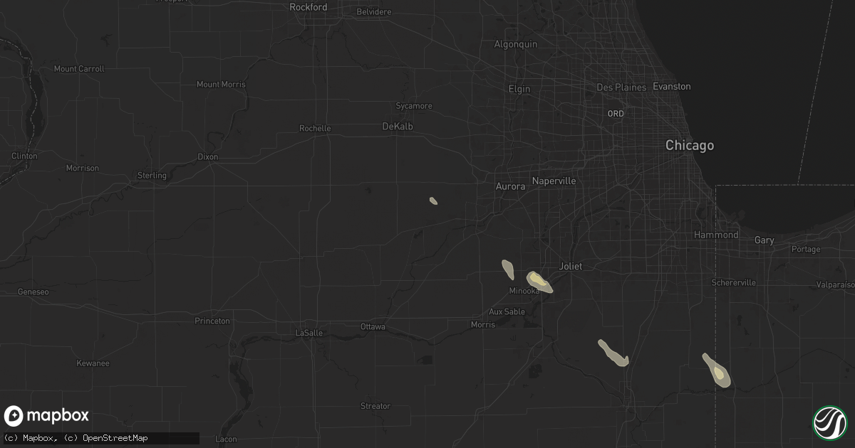Hail map in Sandwich, IL on September 13, 2025