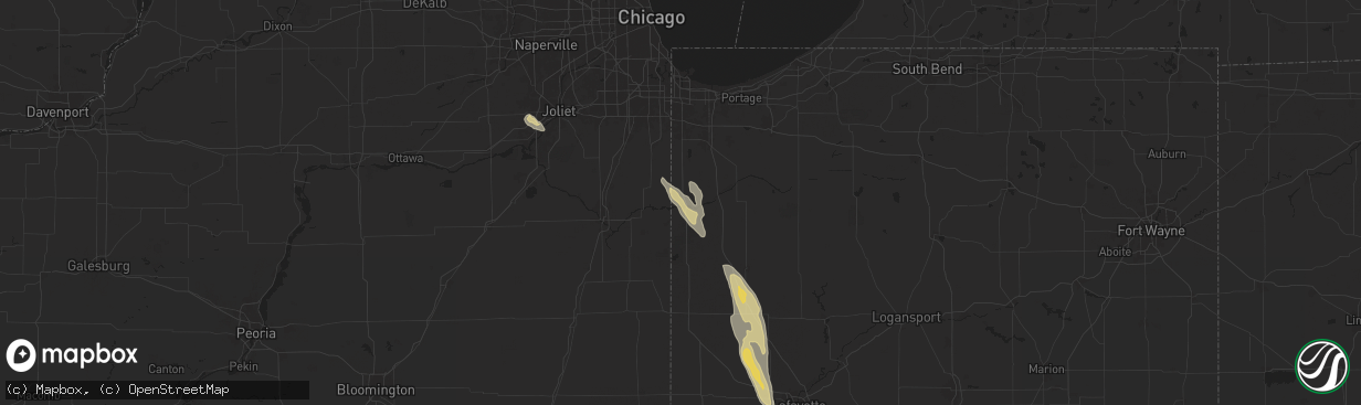 Hail map in Schneider, IN on September 13, 2025