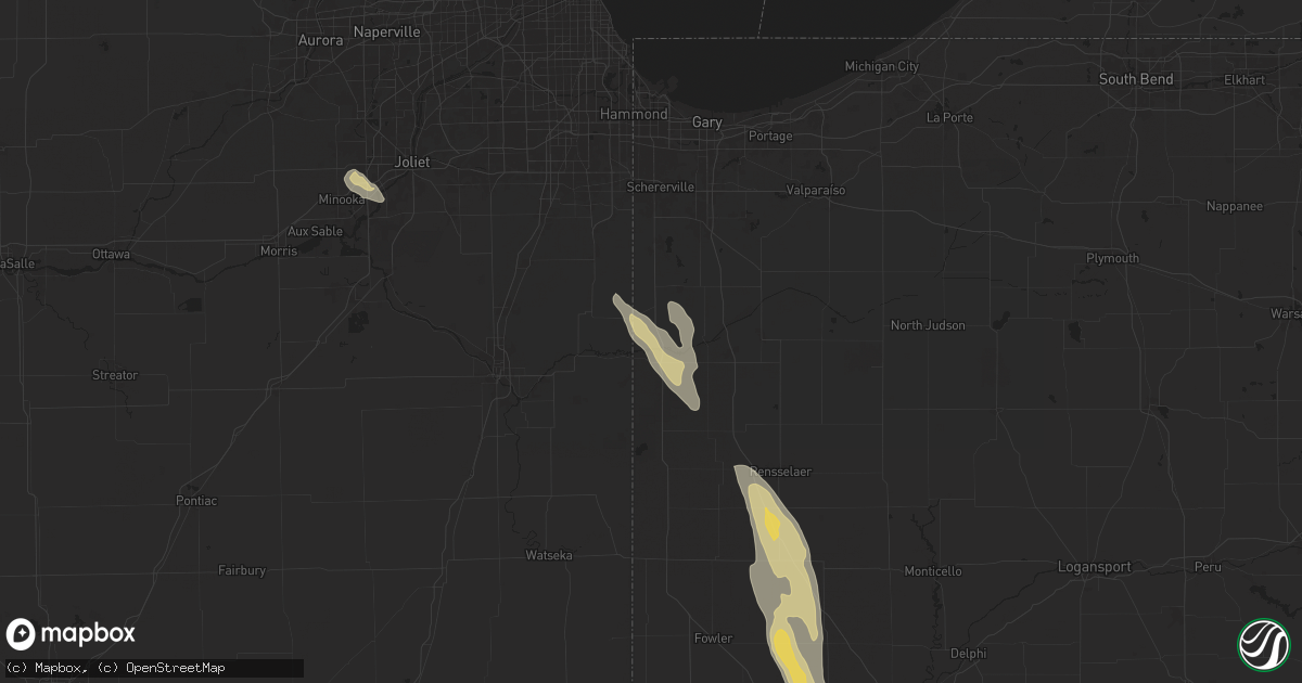 Hail map in Schneider, IN on September 13, 2025
