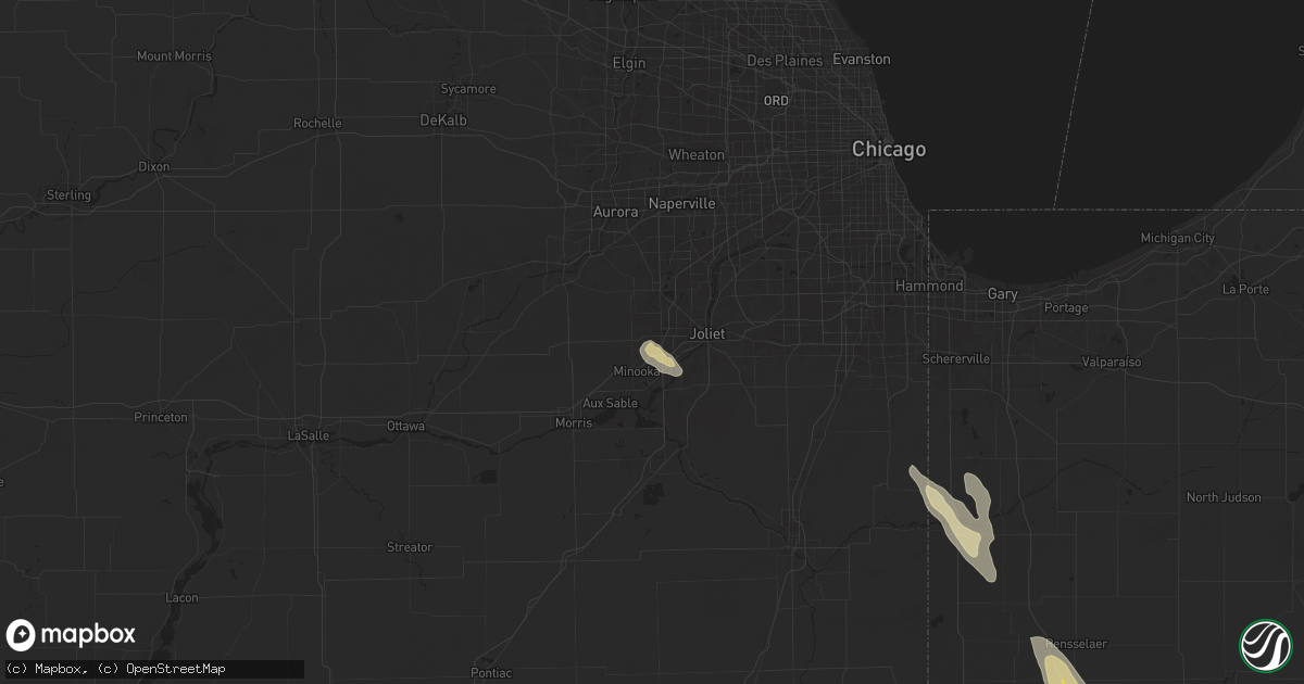 Hail map in Shorewood, IL on September 13, 2025