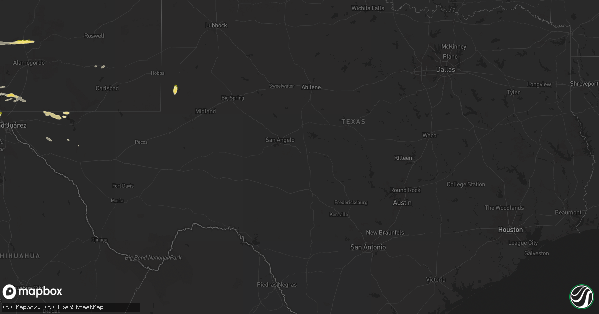 Hail map in Texas on September 13, 2025
