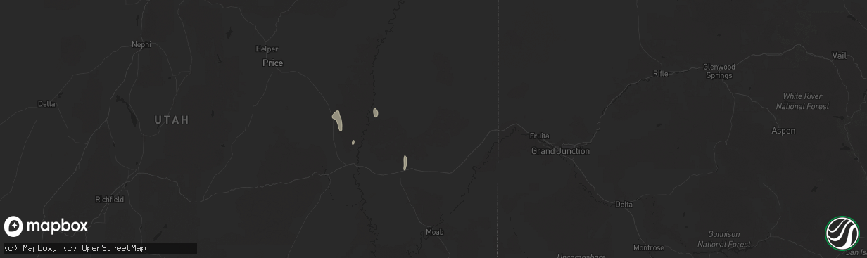Hail map in Thompson, UT on September 13, 2025