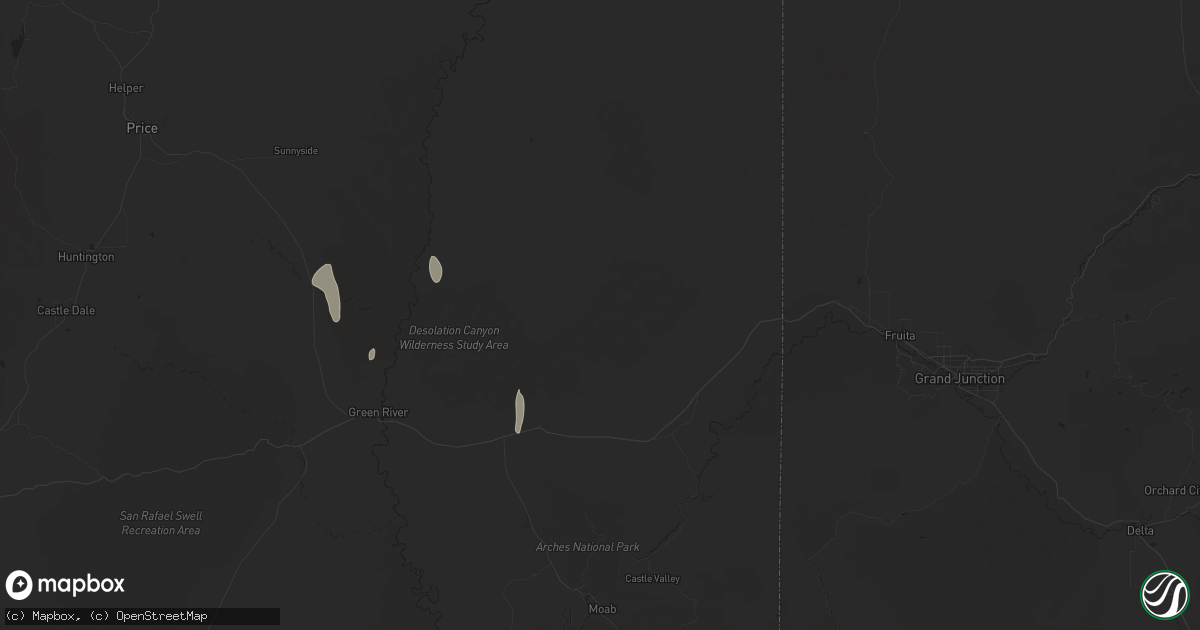 Hail map in Thompson, UT on September 13, 2025
