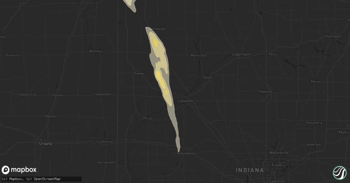 Hail map in West Lafayette, IN on September 13, 2025