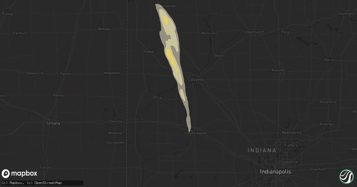 Hail map in Westpoint, IN on September 13, 2025