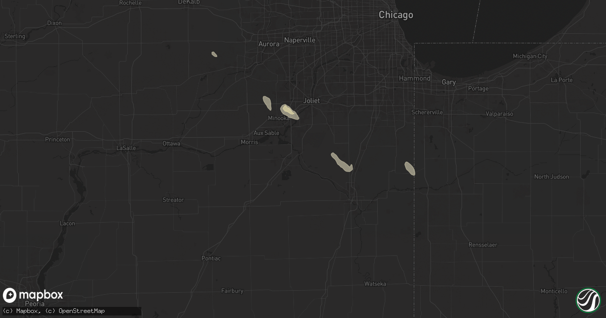 Hail map in Wilmington, IL on September 13, 2025
