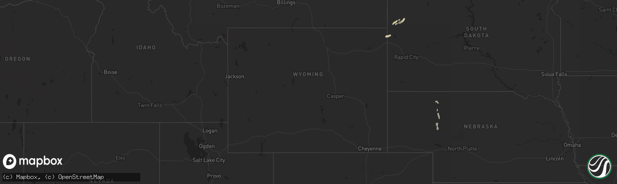 Hail map in Wyoming on September 13, 2025