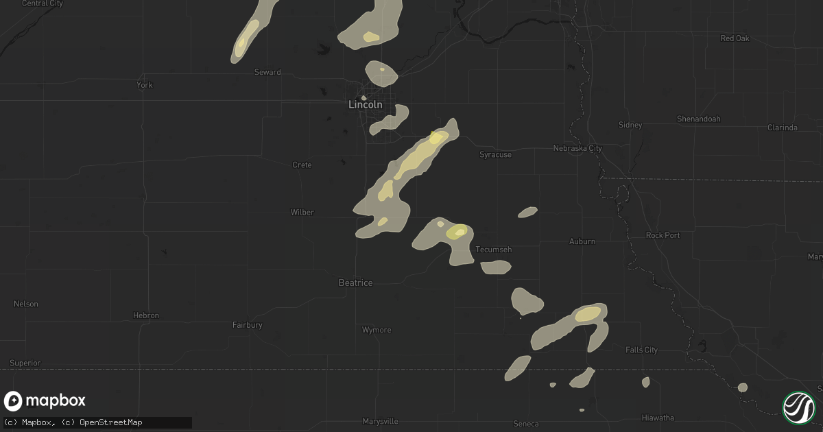 Hail map in Adams, NE on September 13, 2026