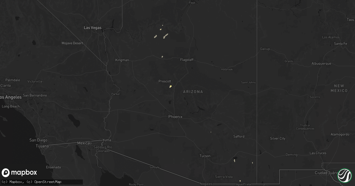 Hail map in Arizona on September 13, 2026