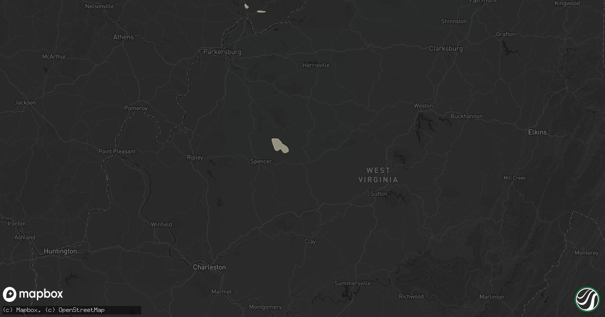 Hail map in Arnoldsburg, WV on September 13, 2026