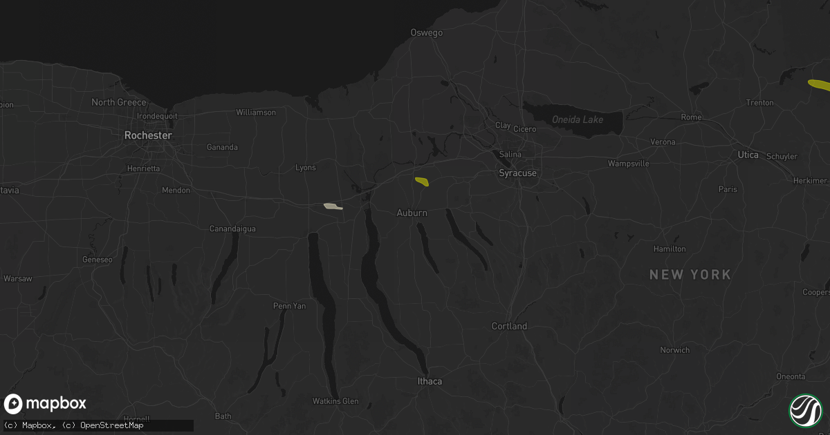 Hail map in Auburn, NY on September 13, 2026