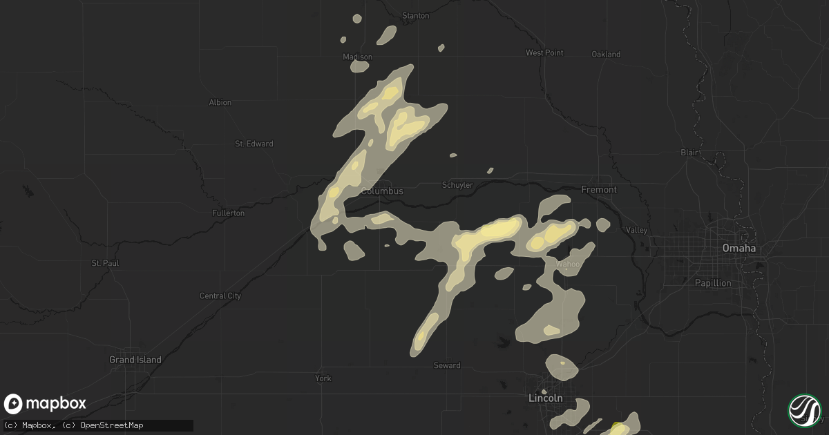 Hail map in Bellwood, NE on September 13, 2026