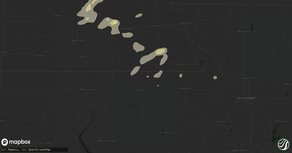 Hail map in Bern, KS on September 13, 2026