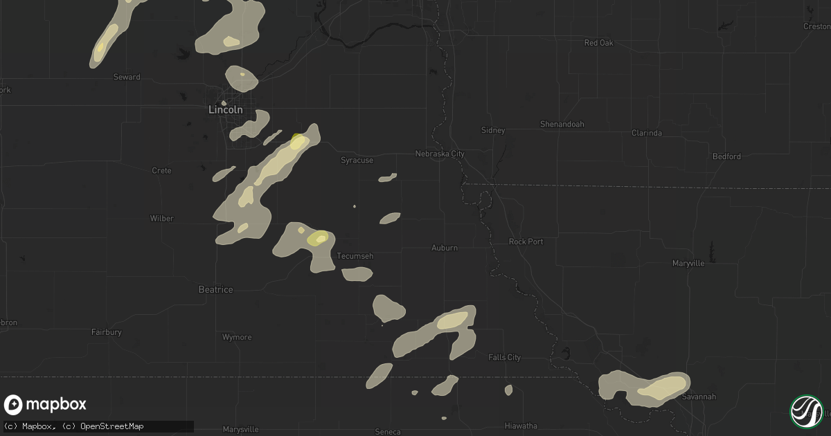 Hail map in Brock, NE on September 13, 2026