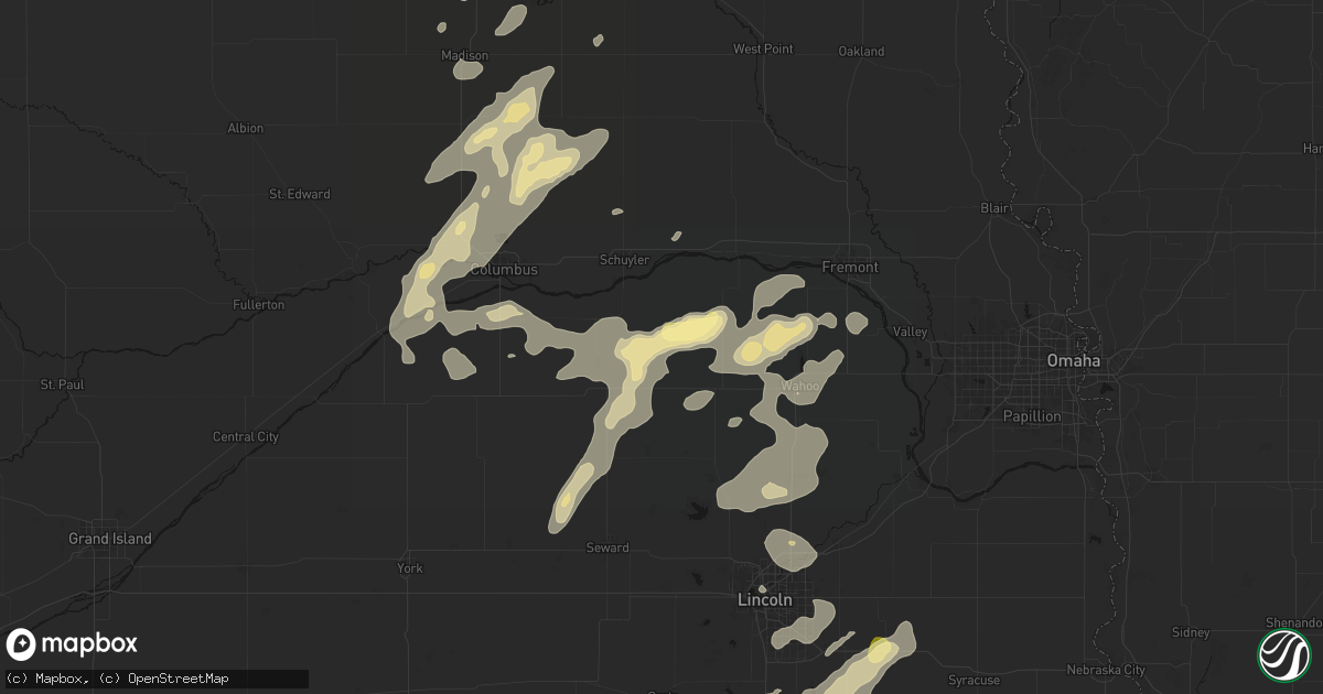 Hail map in Bruno, NE on September 13, 2026