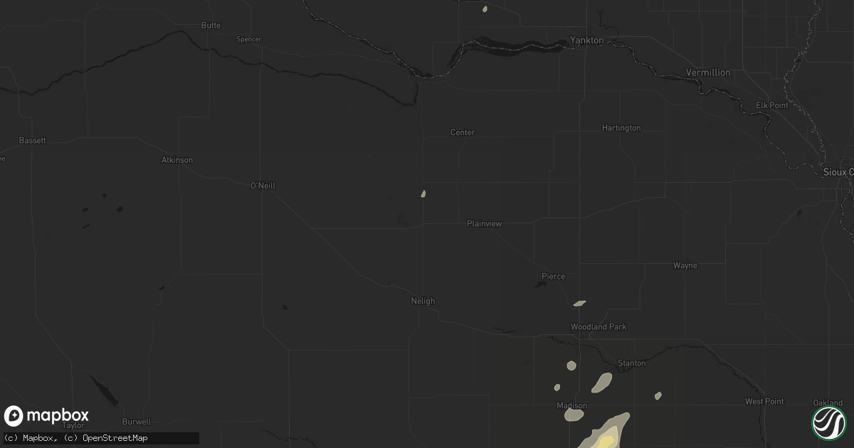 Hail map in Brunswick, NE on September 13, 2026