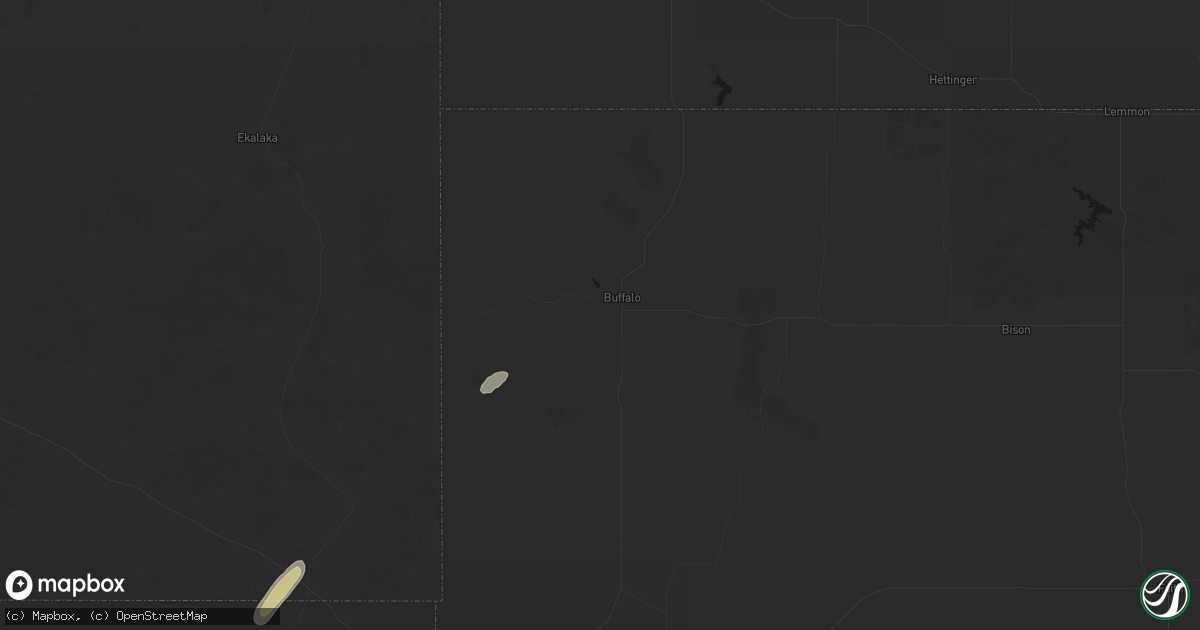 Hail map in Buffalo, SD on September 13, 2026