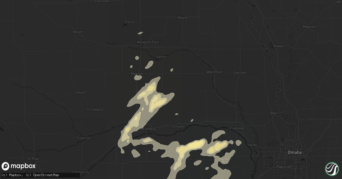 Hail map in Clarkson, NE on September 13, 2026