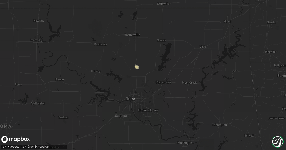 Hail map in Collinsville, OK on September 13, 2026