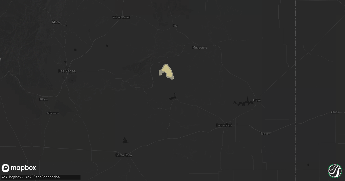 Hail map in Conchas Dam, NM on September 13, 2026