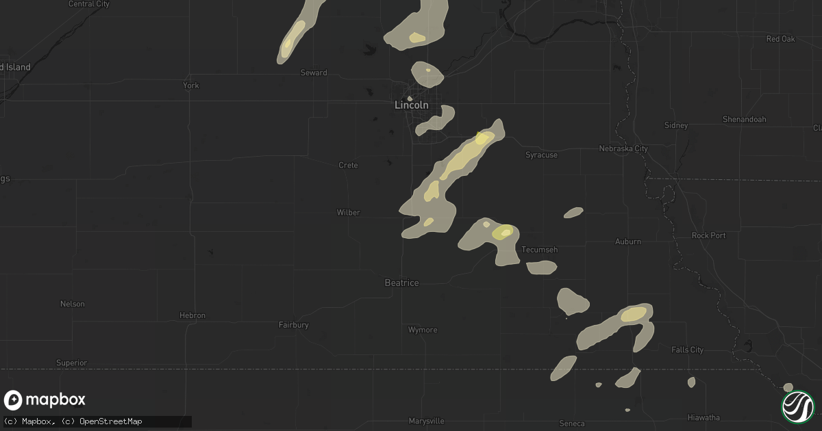 Hail map in Cortland, NE on September 13, 2026