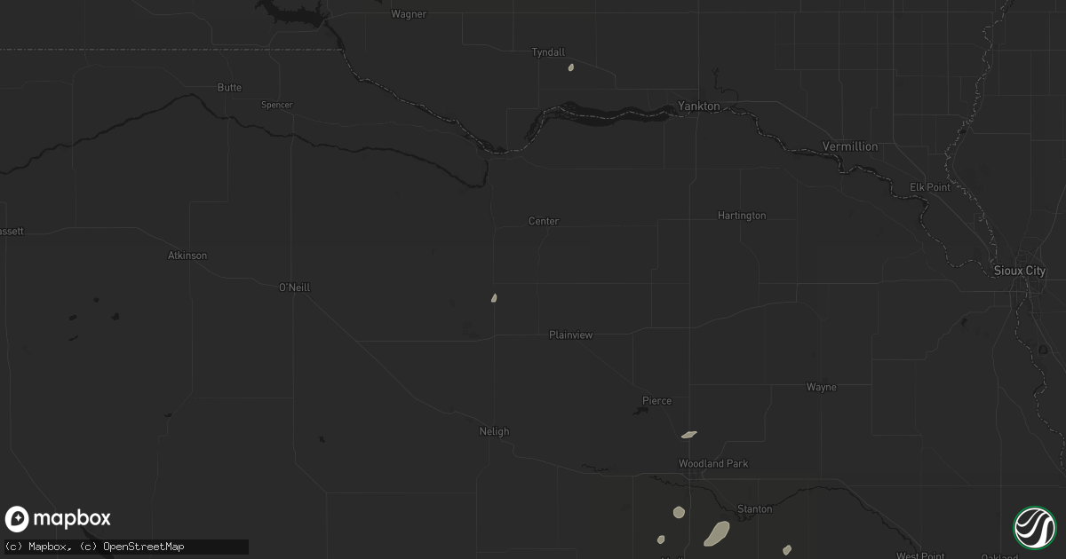Hail map in Creighton, NE on September 13, 2026