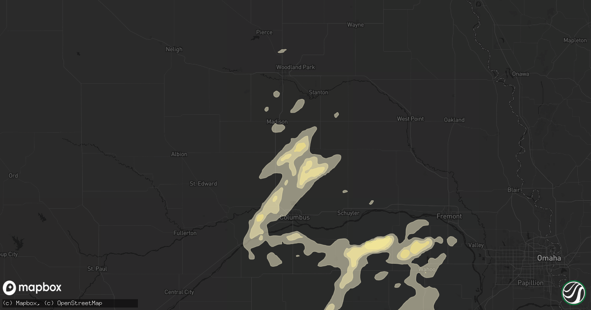 Hail map in Creston, NE on September 13, 2026