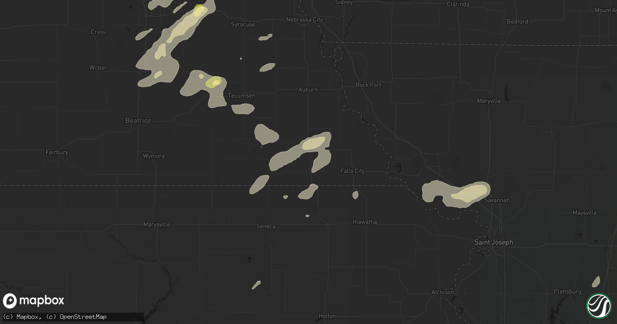 Hail map in Dawson, NE on September 13, 2026