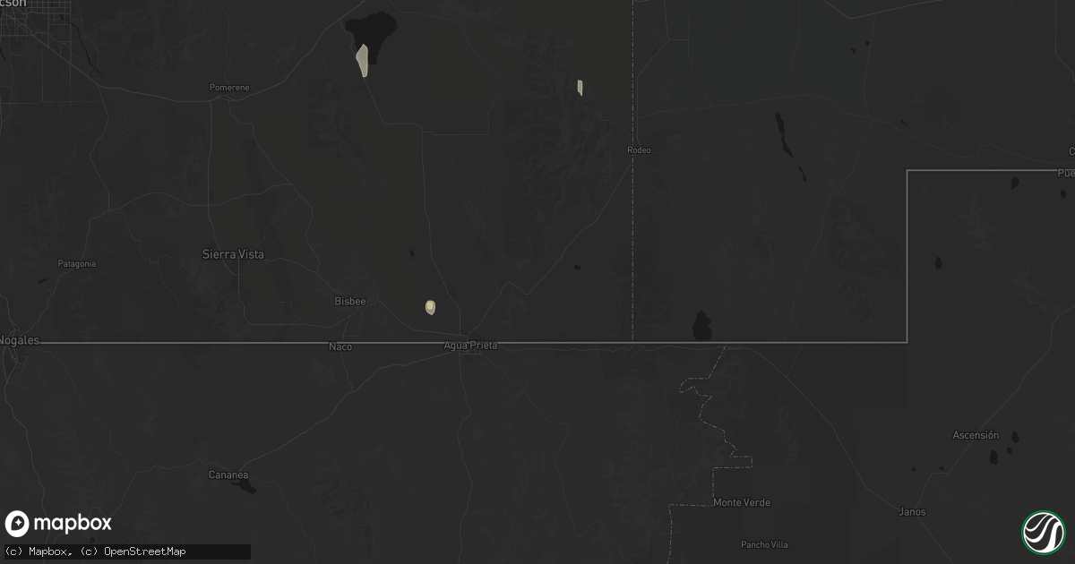 Hail map in Douglas, AZ on September 13, 2026