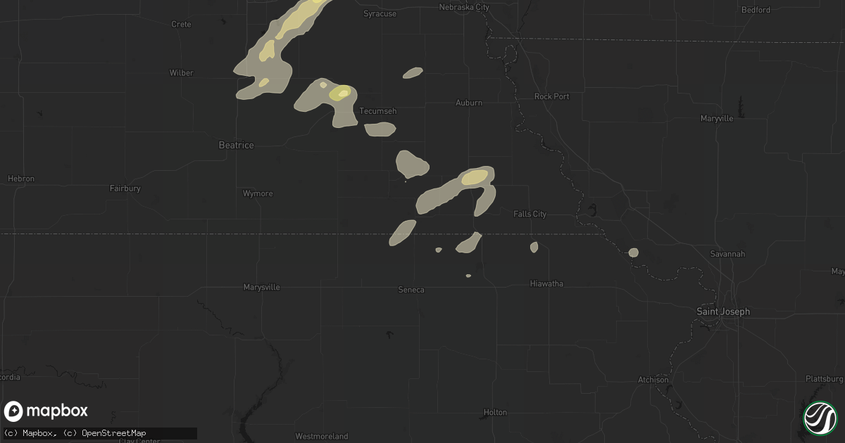 Hail map in Du Bois, NE on September 13, 2026