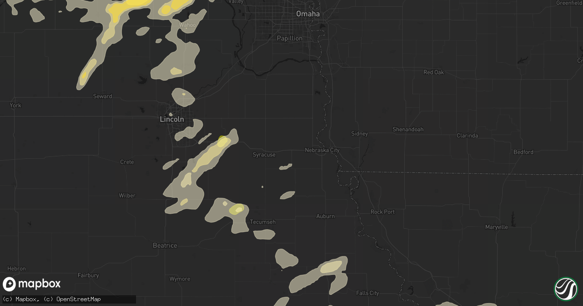 Hail map in Dunbar, NE on September 13, 2026