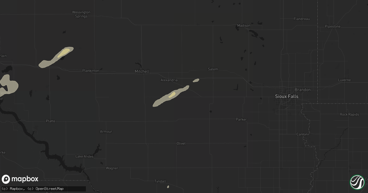 Hail map in Emery, SD on September 13, 2026