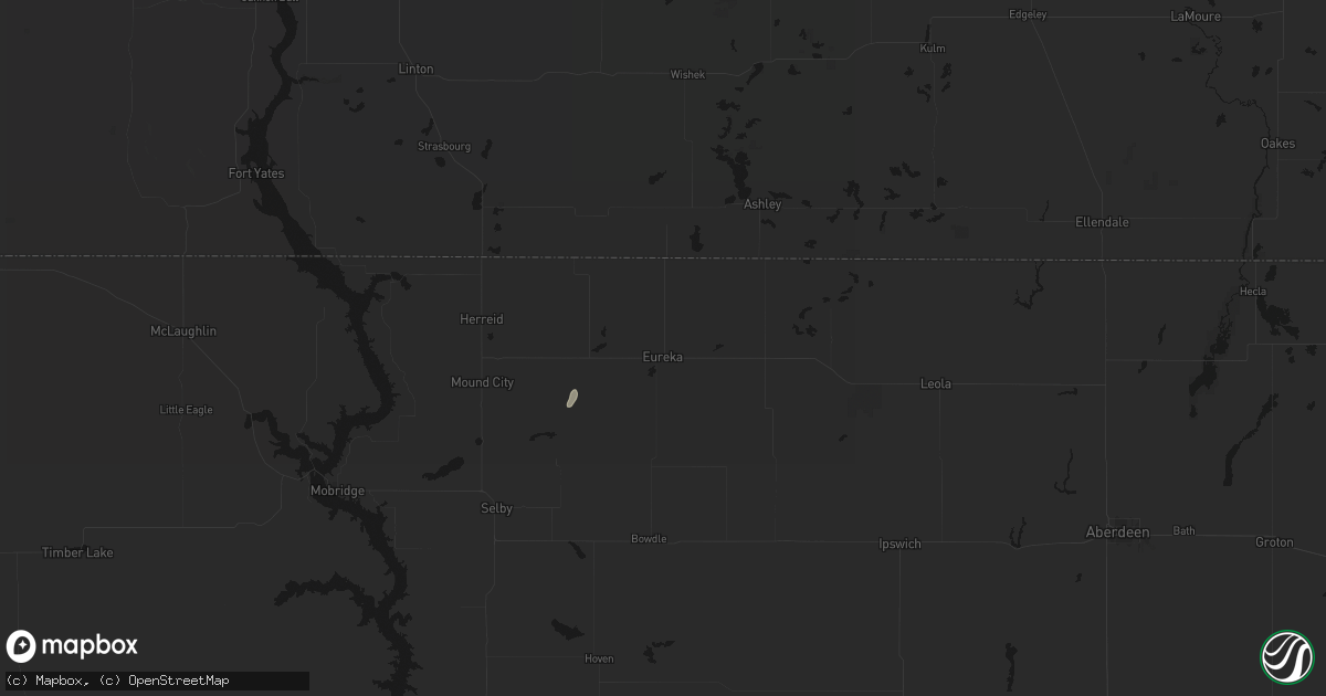 Hail map in Eureka, SD on September 13, 2026