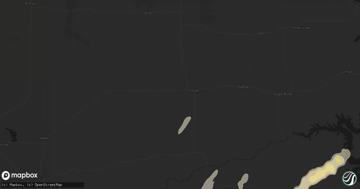 Hail map in Faith, SD on September 13, 2026