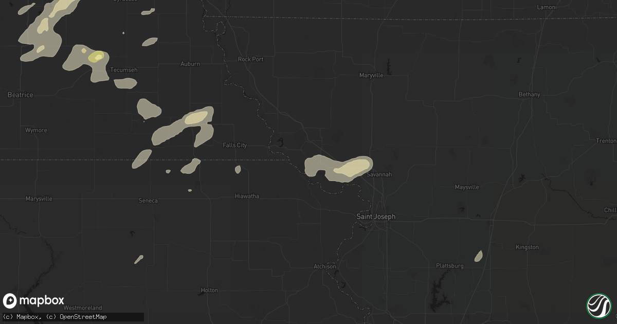 Hail map in Forest City, MO on September 13, 2026