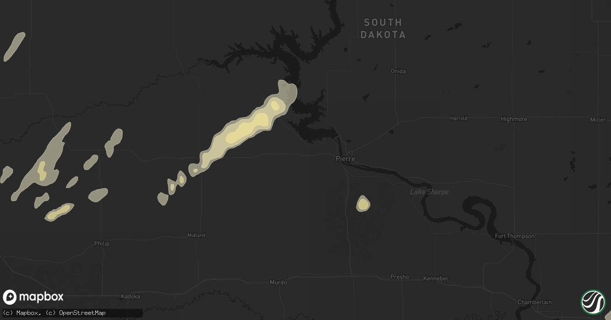 Hail map in Fort Pierre, SD on September 13, 2026
