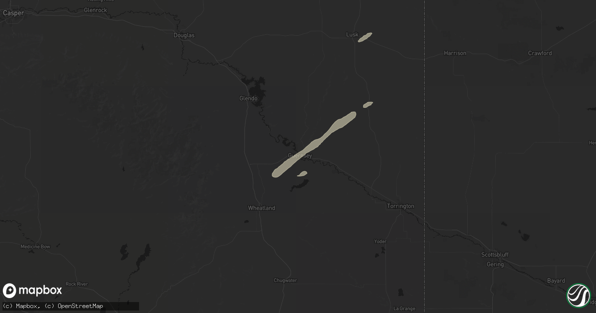 Hail map in Guernsey, WY on September 13, 2026
