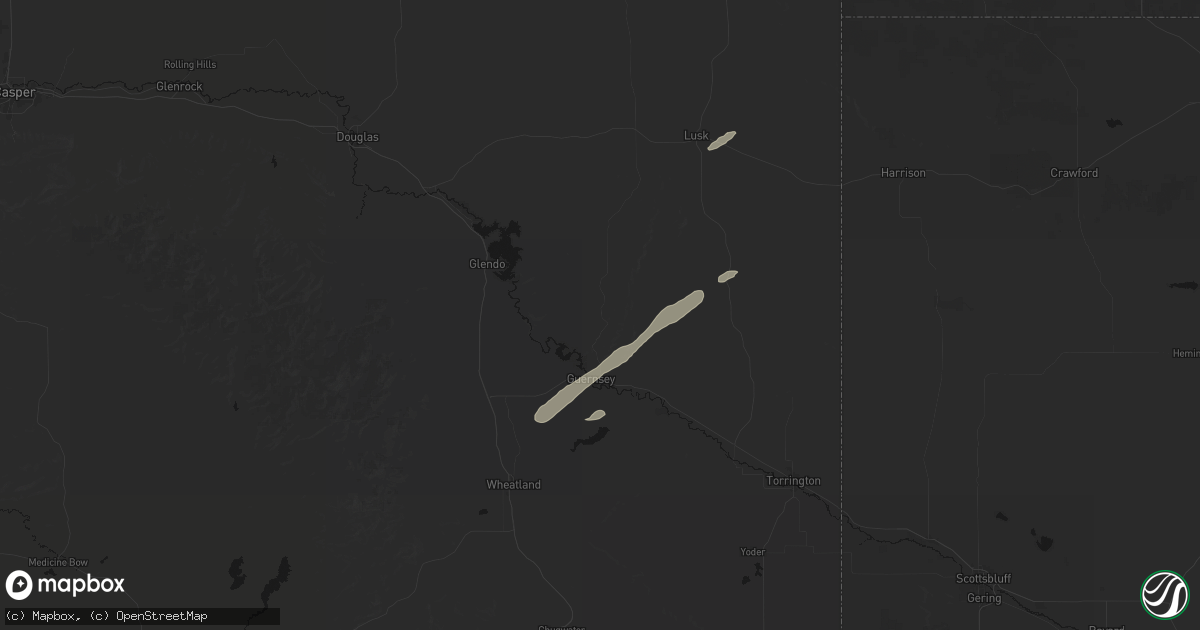 Hail map in Hartville, WY on September 13, 2026