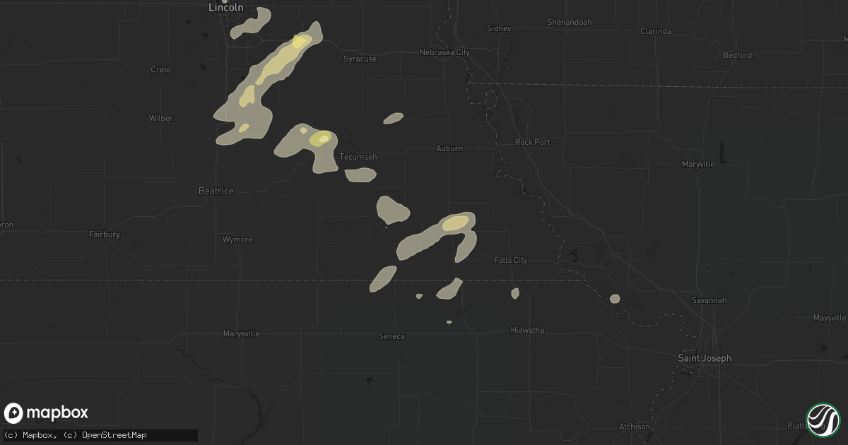 Hail map in Humboldt, NE on September 13, 2026