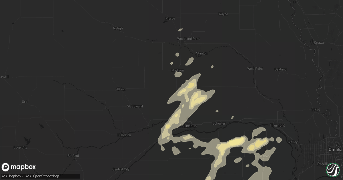 Hail map in Humphrey, NE on September 13, 2026