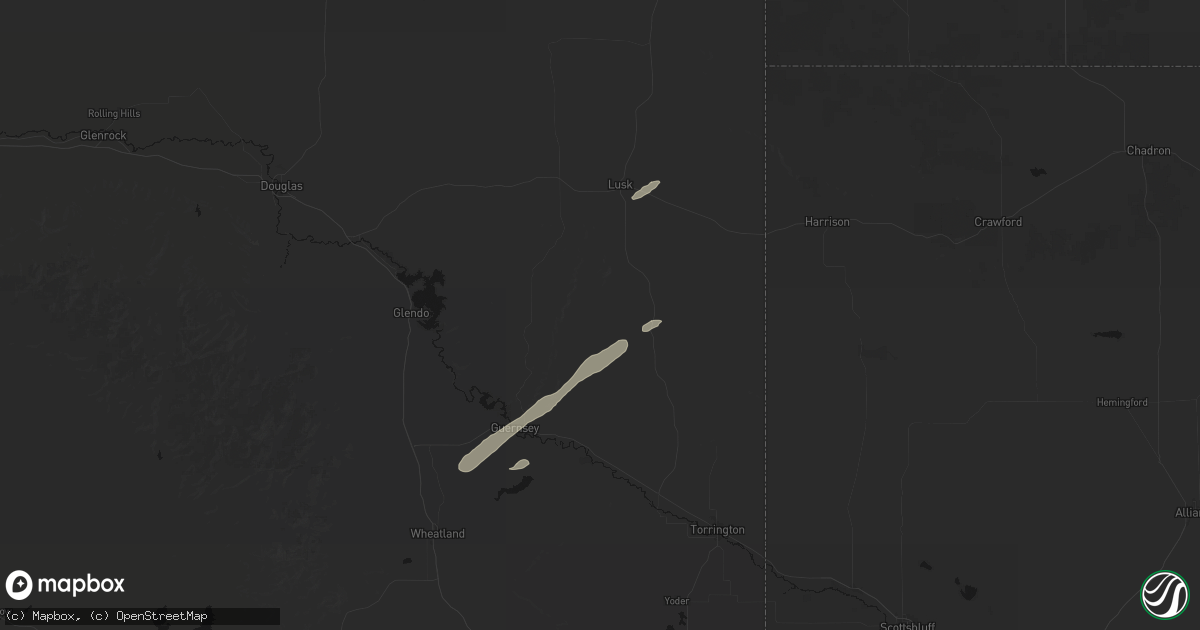 Hail map in Jay Em, WY on September 13, 2026