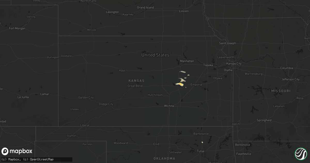 Hail map in Kansas on September 13, 2026