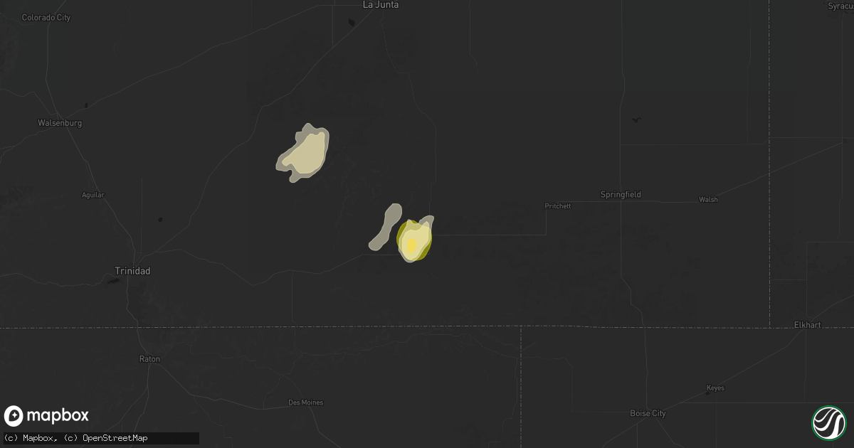 Hail map in Kim, CO on September 13, 2026