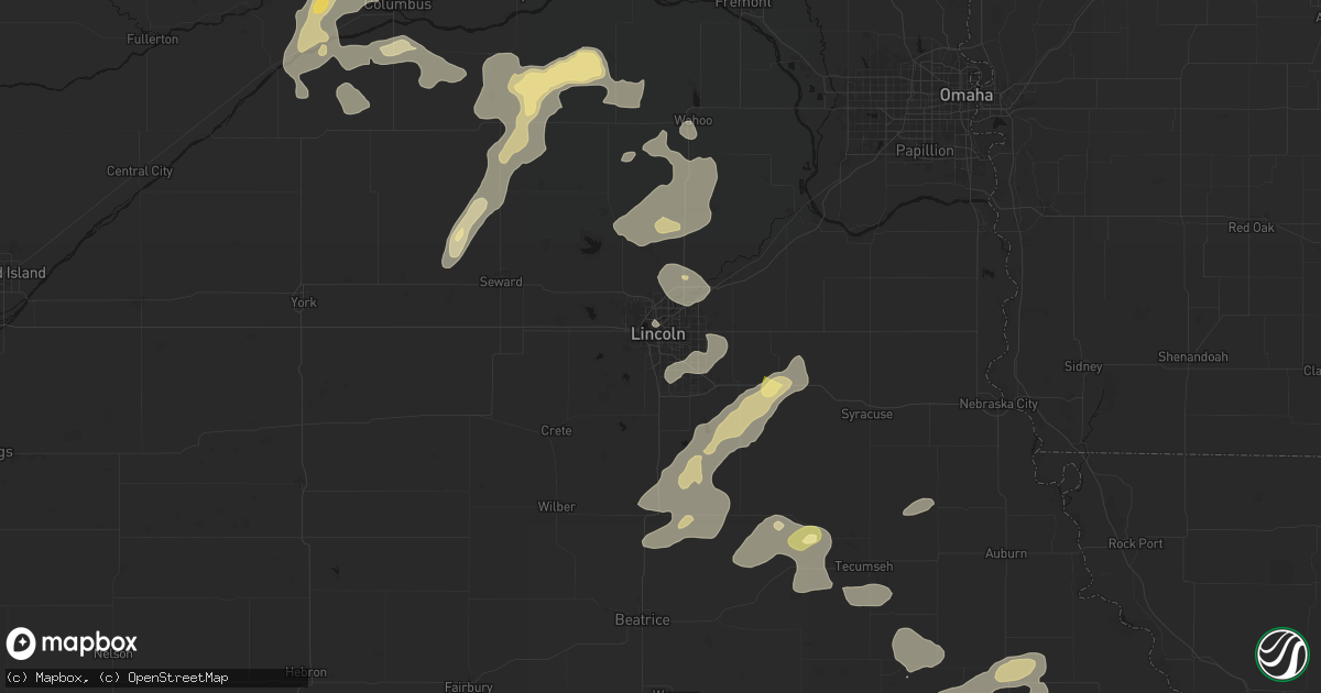 Hail map in Lincoln, NE on September 13, 2026