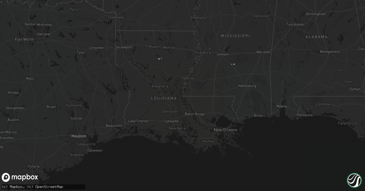 Hail map in Louisiana on September 13, 2026